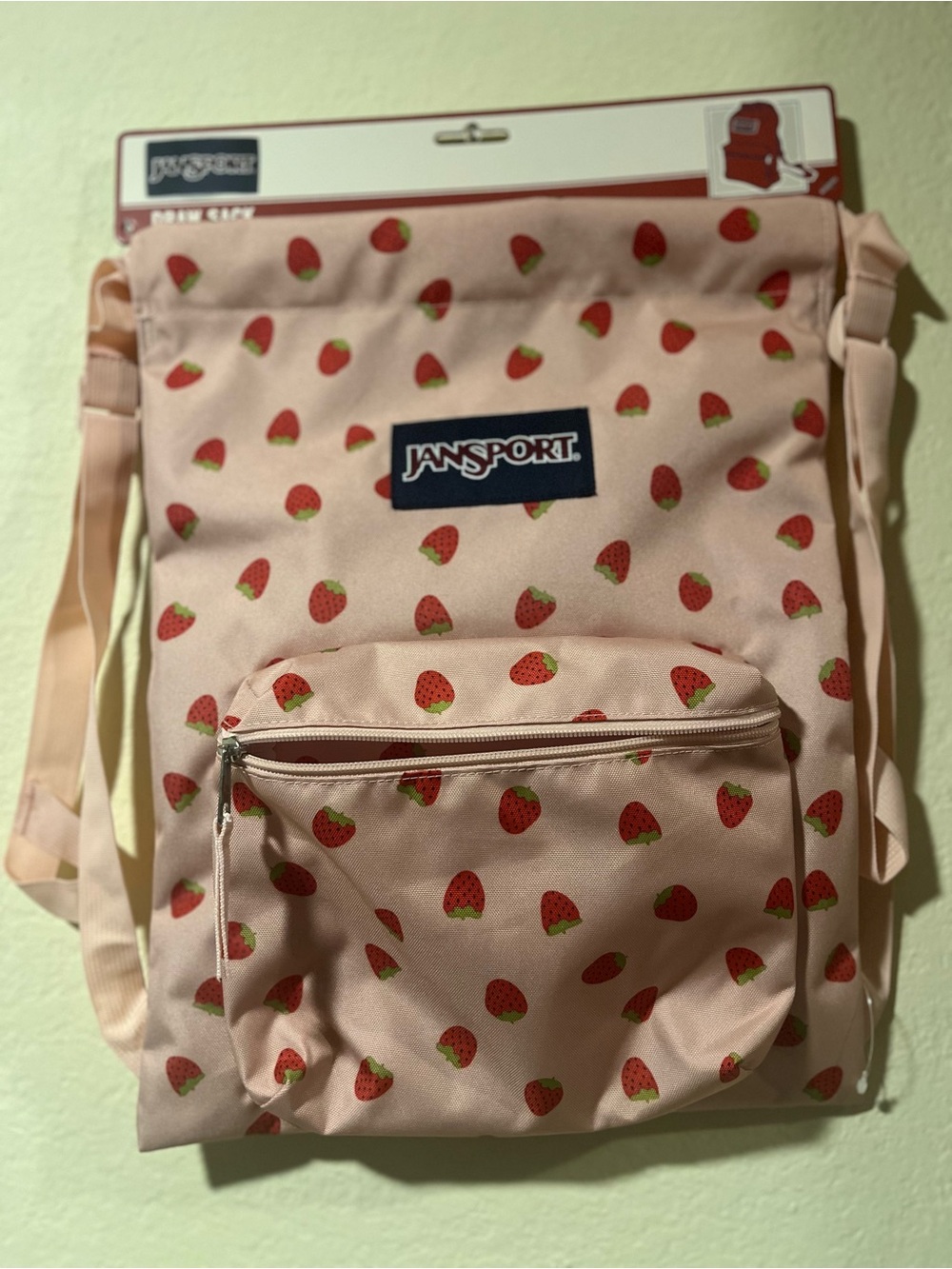 JanSport Pink Strawberry Print Backpack